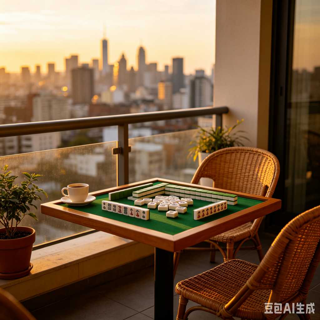 vintage text mahjong set
